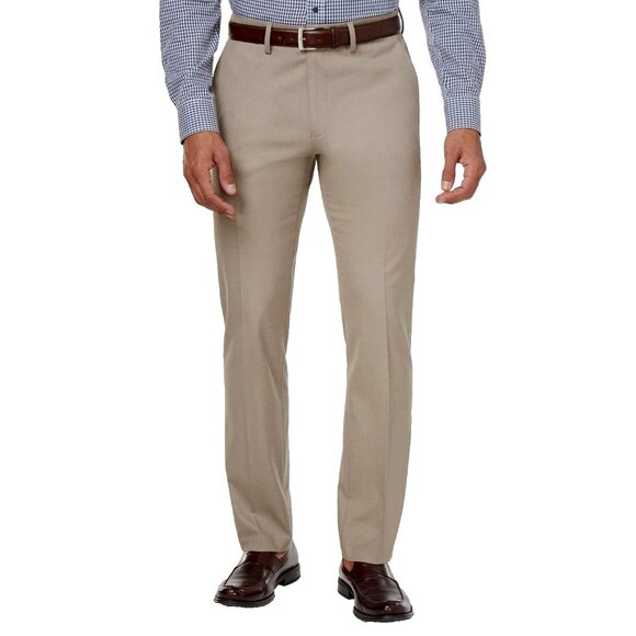 NEW Kenneth Cole Reaction Men's 36x29 Slim Fit Techni-Cole Dress Pants Tan - Picture 1 of 10